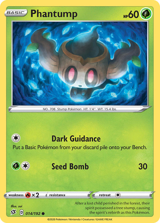 (014/192) Pokemon TCG Rebel Clash Single: Phantump  Common