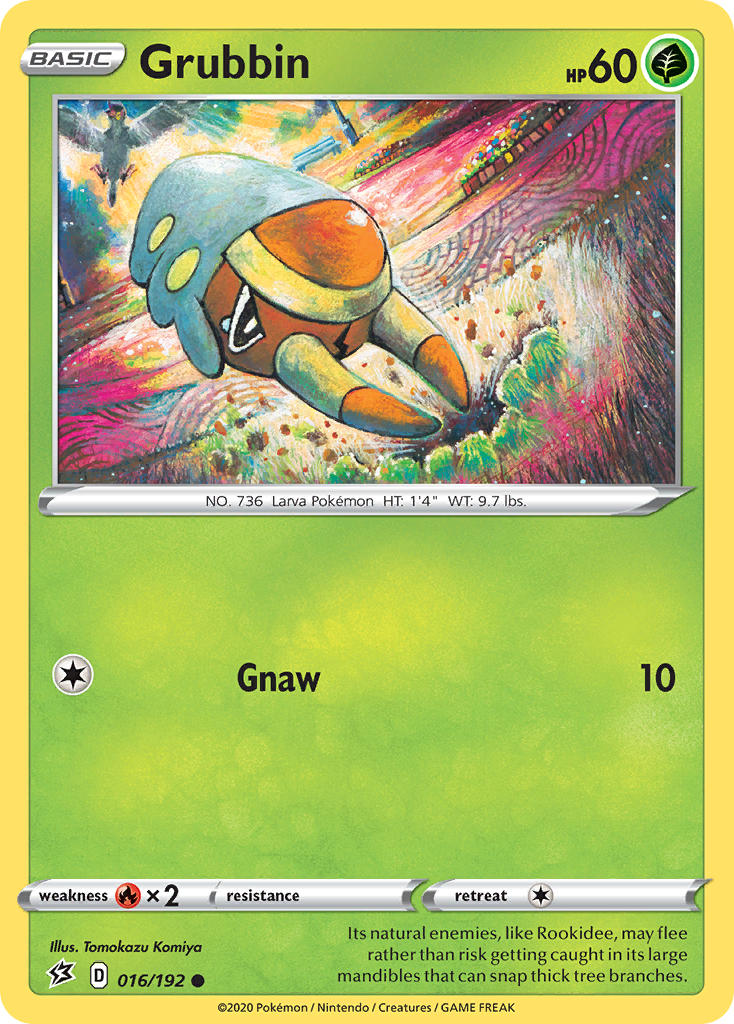 (016/192) Pokemon TCG Rebel Clash Single: Grubbin  Common