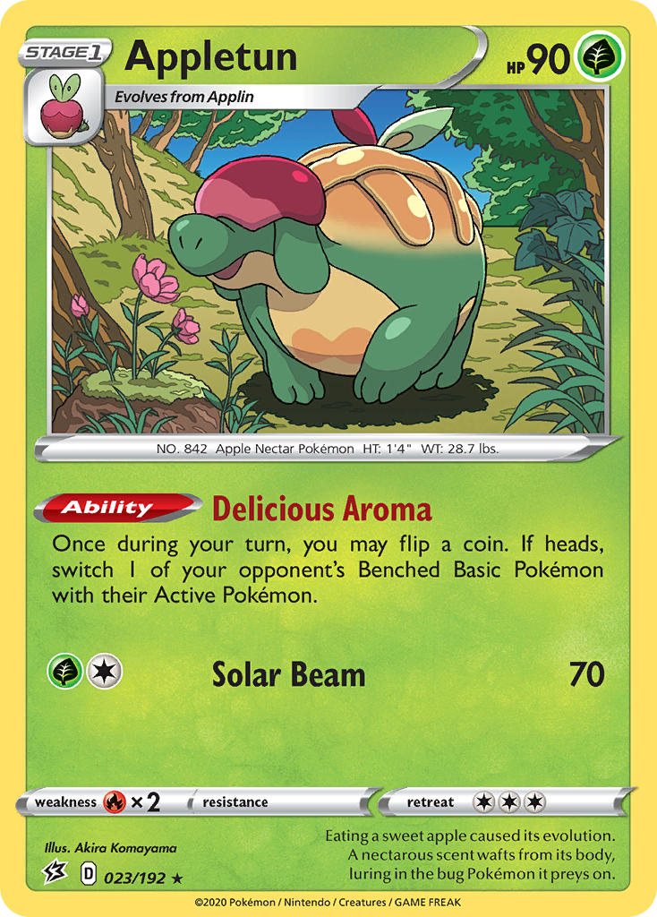 (023/192) Pokemon TCG Rebel Clash Single: Appletun  Holo Rare