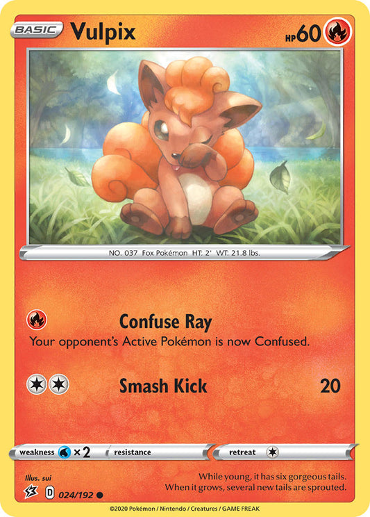 (024/192) Pokemon TCG Rebel Clash Single: Vulpix  Common