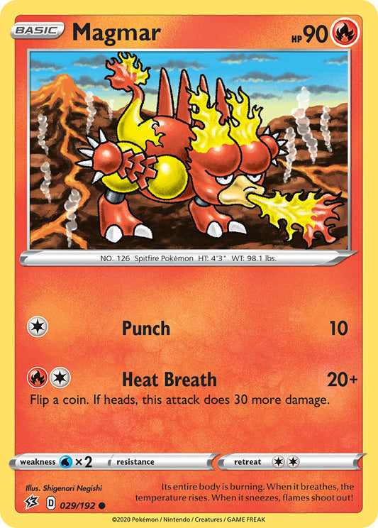 (029/192) Pokemon TCG Rebel Clash Single: Magmar  Common