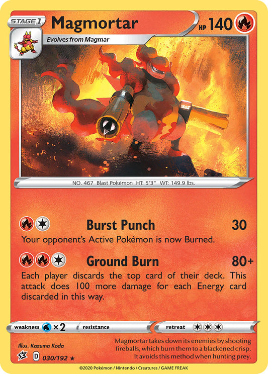 (030/192) Pokemon TCG Rebel Clash Single: Magmortar  Rare