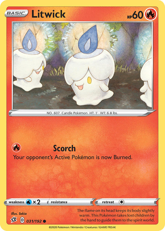 (031/192) Pokemon TCG Rebel Clash Single: Litwick  Common