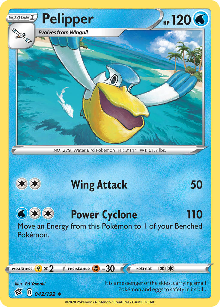 (042/192) Pokemon TCG Rebel Clash Single: Pelipper  Uncommon