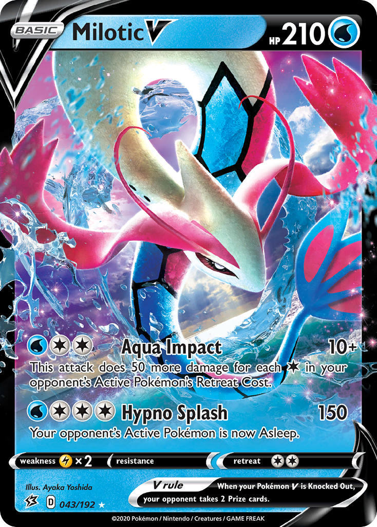 (043/192) Pokemon TCG Rebel Clash Single: Milotic V  Ultra Rare