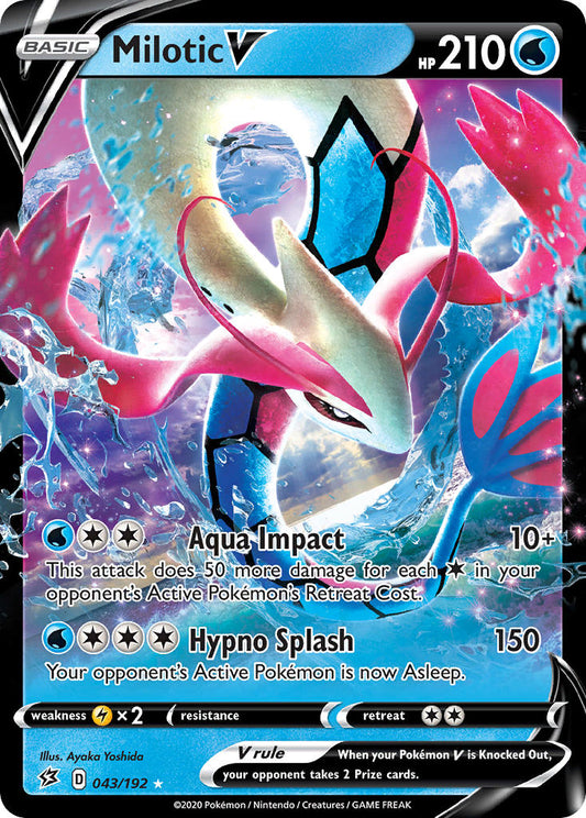 (043/192) Pokemon TCG Rebel Clash Single: Milotic V  Ultra Rare