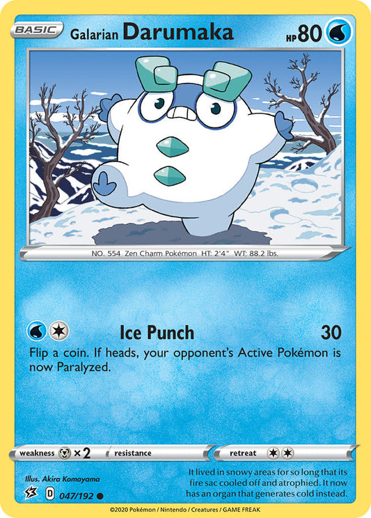 (047/192) Pokemon TCG Rebel Clash Single: Galarian Darumaka  Common