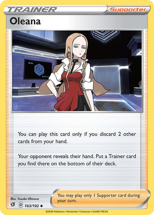 (163/192) Pokemon TCG Rebel Clash Single: Oleana  Uncommon