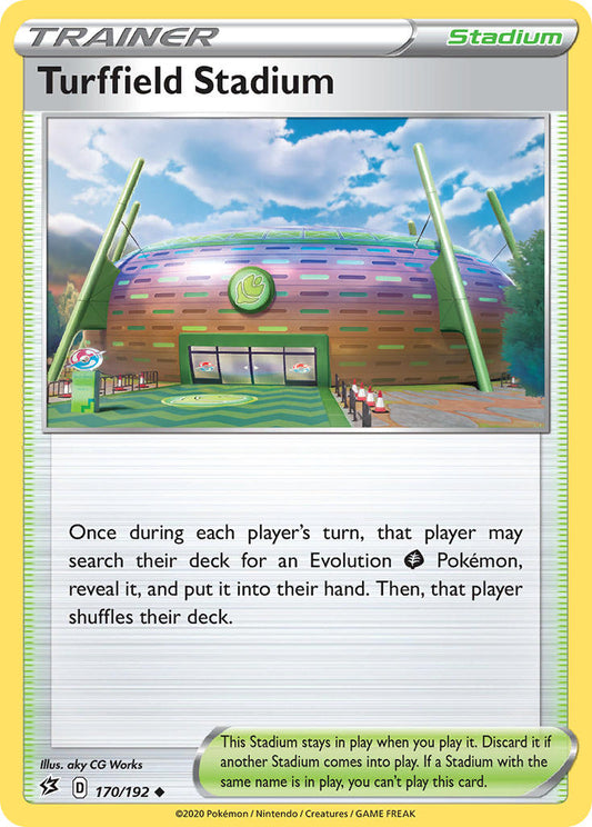 (170/192) Pokemon TCG Rebel Clash Single: Turffield Stadium  Uncommon