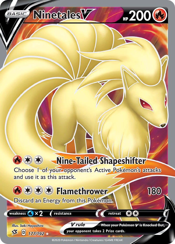 (177/192) Pokemon TCG Rebel Clash Single: Ninetales V  Ultra Rare