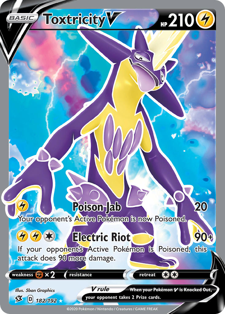 (182/192) Pokemon TCG Rebel Clash Single: Toxtricity V  Ultra Rare