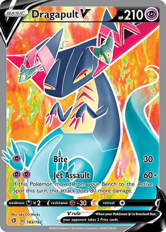 (183/192) Pokemon TCG Rebel Clash Single: Dragapult V  Ultra Rare