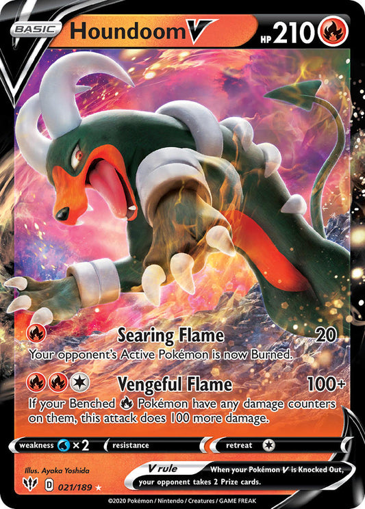 (021/189) Pokemon TCG Darkness Ablaze Single: Houndoom V  Ultra Rare