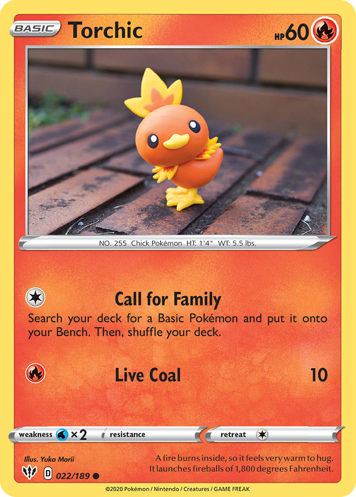 (022/189) Pokemon TCG Darkness Ablaze Single: Torchic Reverse Holo Common