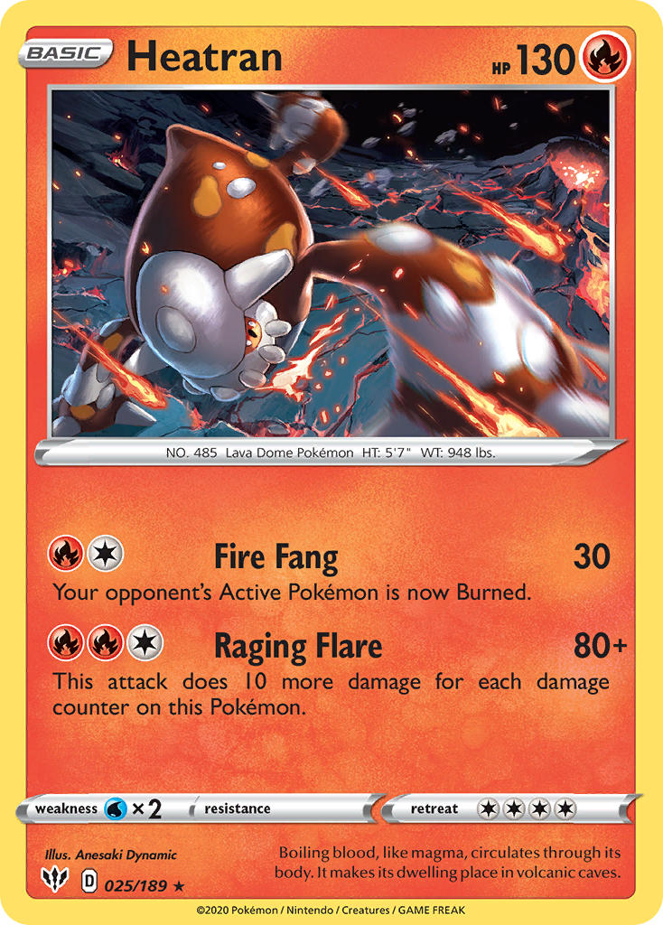 (025/189) Pokemon TCG Darkness Ablaze Single: Heatran Reverse Holo Holo Rare