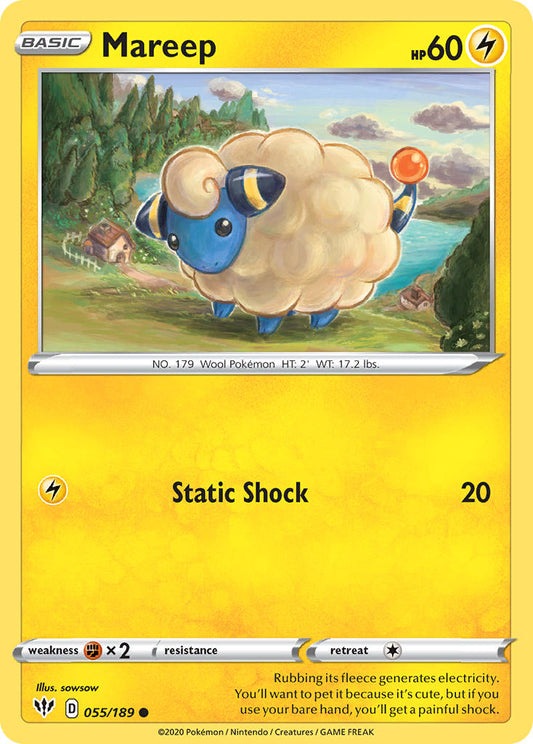 (055/189) Pokemon TCG Darkness Ablaze Single: Mareep  Common