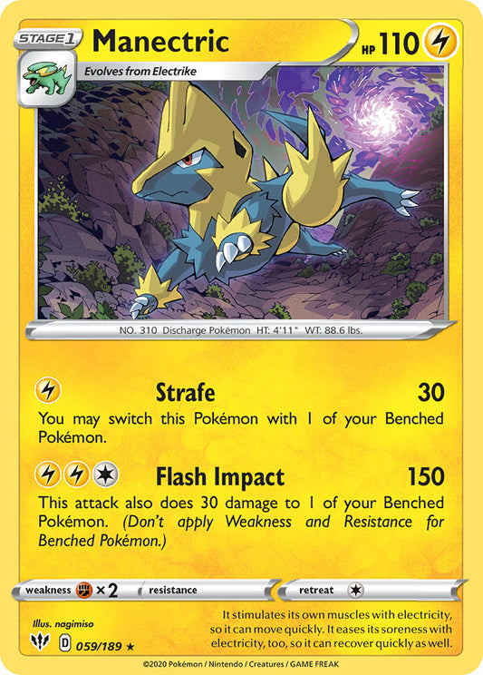 (059/189) Pokemon TCG Darkness Ablaze Single: Manectric Reverse Holo Rare