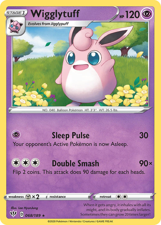 (068/189) Pokemon TCG Darkness Ablaze Single: Wigglytuff  Rare