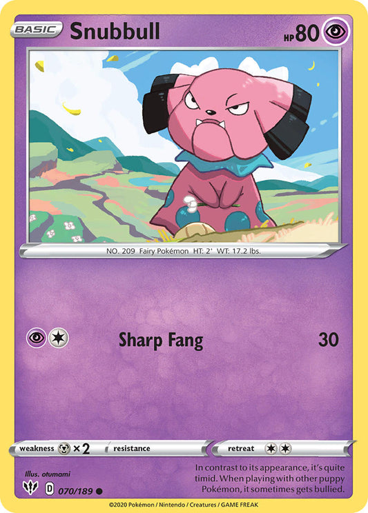 (070/189) Pokemon TCG Darkness Ablaze Single: Snubbull  Common