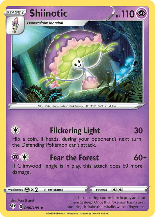 (080/189) Pokemon TCG Darkness Ablaze Single: Shiinotic  Uncommon