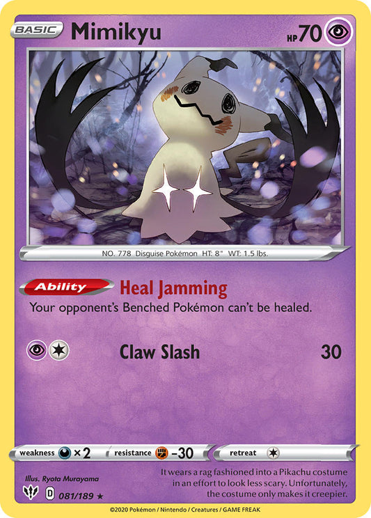 (081/189) Pokemon TCG Darkness Ablaze Single: Mimikyu Reverse Holo Rare