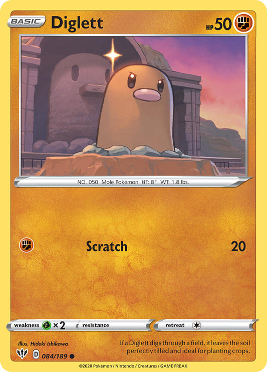 (084/189) Pokemon TCG Darkness Ablaze Single: Diglett  Common