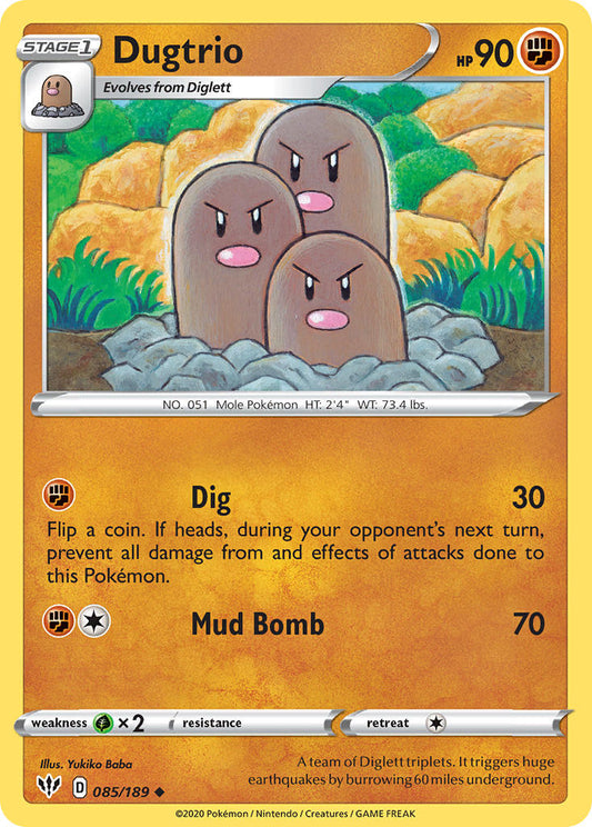 (085/189) Pokemon TCG Darkness Ablaze Single: Dugtrio  Uncommon