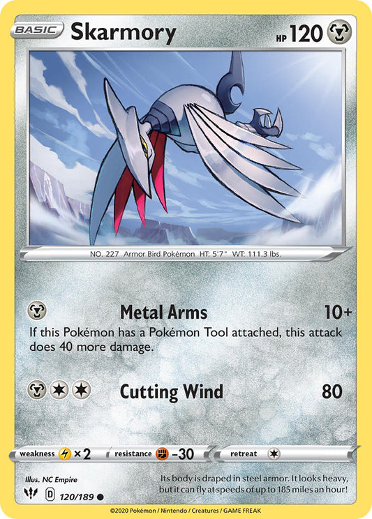 (120/189) Pokemon TCG Darkness Ablaze Single: Skarmory  Common