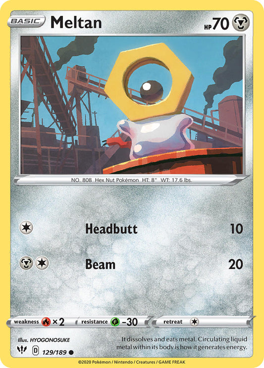 (129/189) Pokemon TCG Darkness Ablaze Single: Meltan  Common