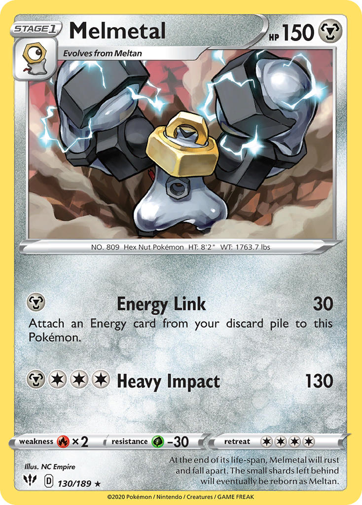 (130/189) Pokemon TCG Darkness Ablaze Single: Melmetal  Rare