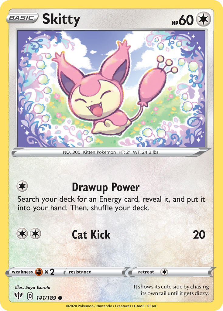 (141/189) Pokemon TCG Darkness Ablaze Single: Skitty  Common