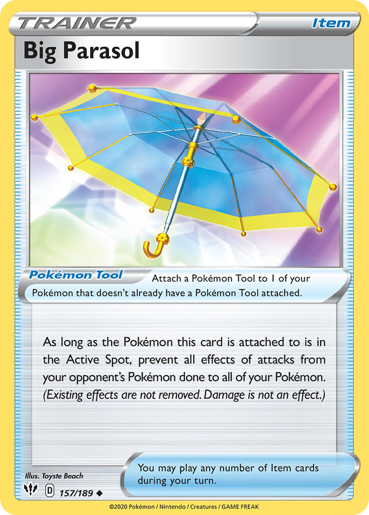 (157/189) Pokemon TCG Darkness Ablaze Single: Big Parasol  Uncommon