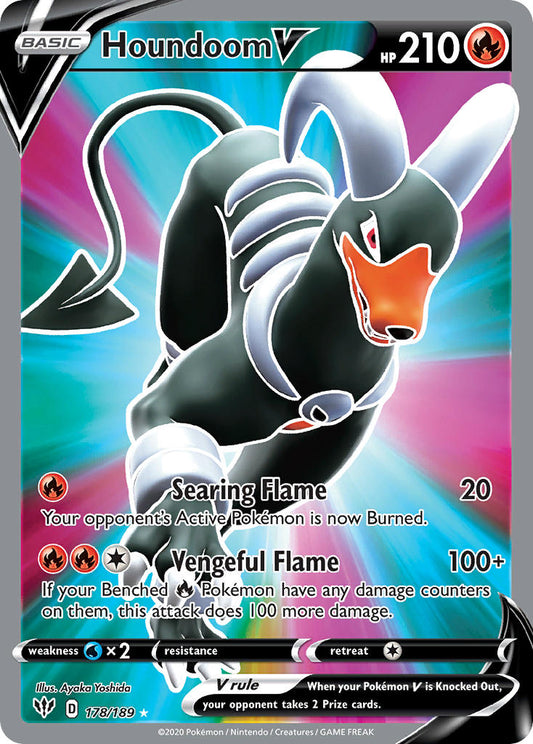 (178/189) Pokemon TCG Darkness Ablaze Single: Houndoom V  Ultra Rare