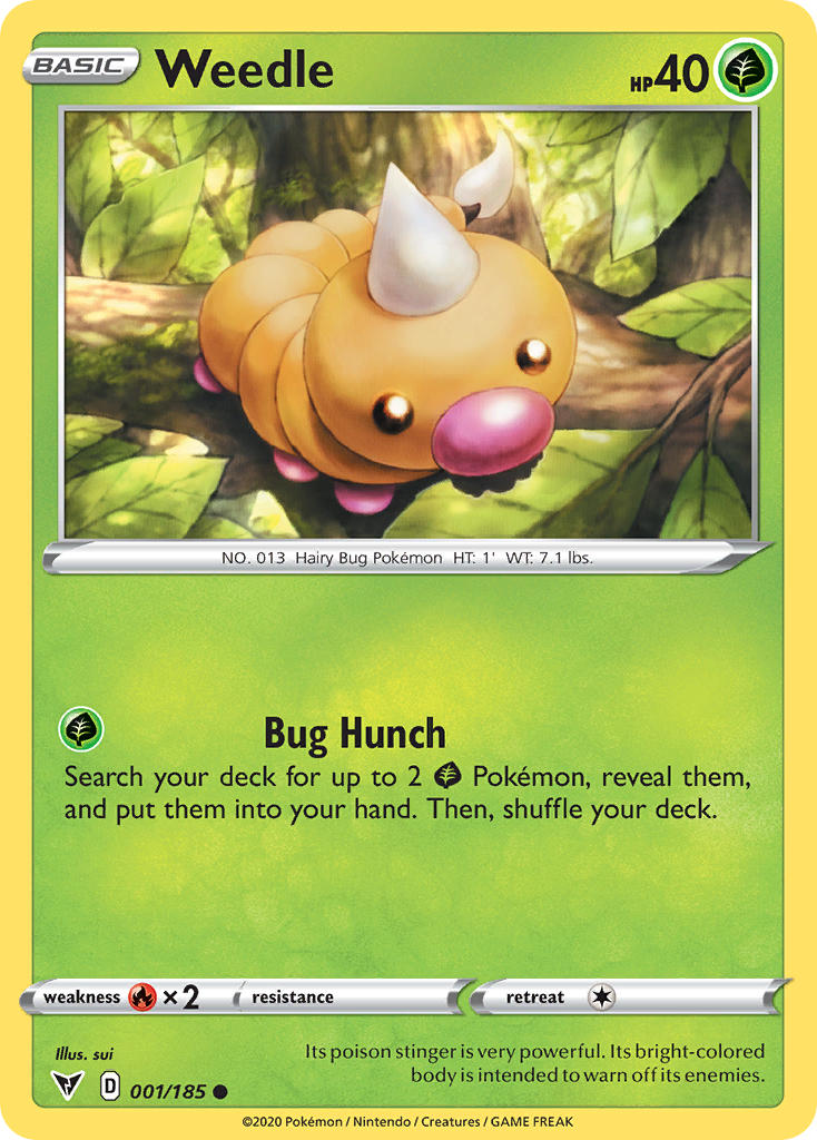 (001/185) Pokemon TCG Vivid Voltage Single: Weedle Reverse Holo Common