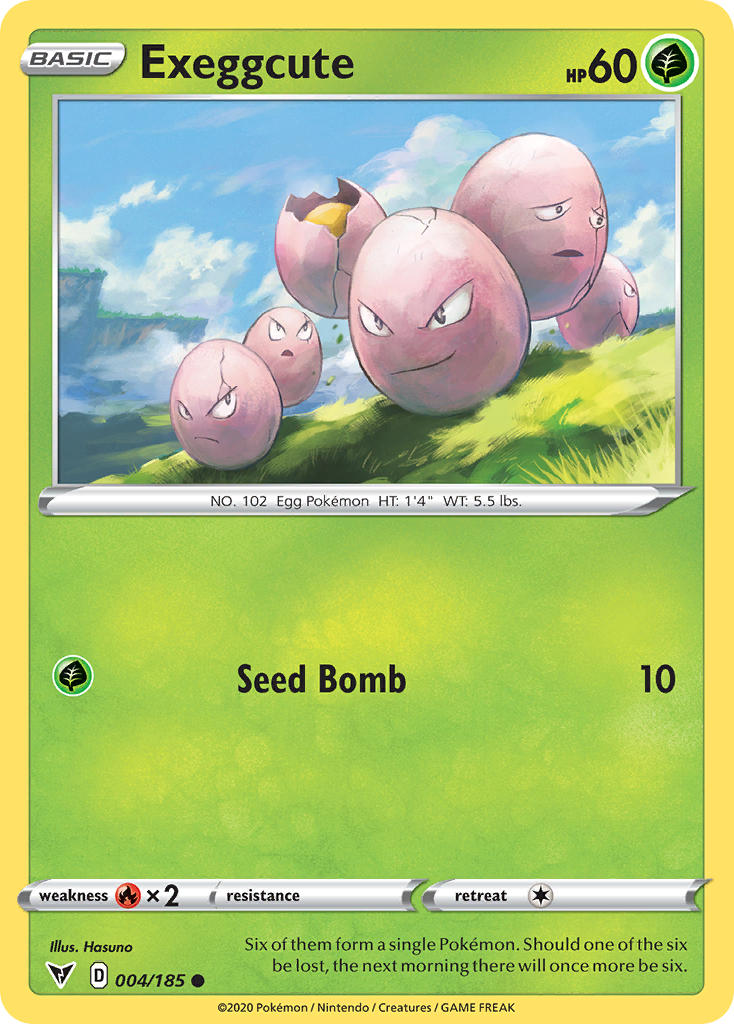 (004/185) Pokemon TCG Vivid Voltage Single: Exeggcute Reverse Holo Common