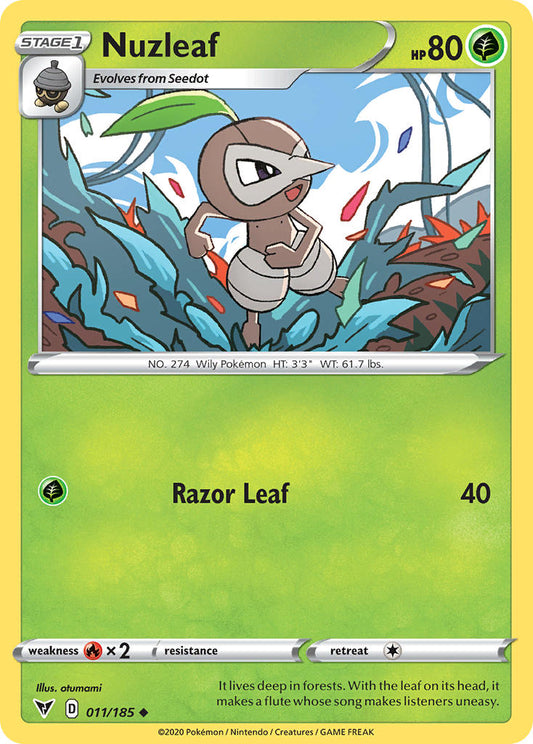 (011/185) Pokemon TCG Vivid Voltage Single: Nuzleaf  Uncommon