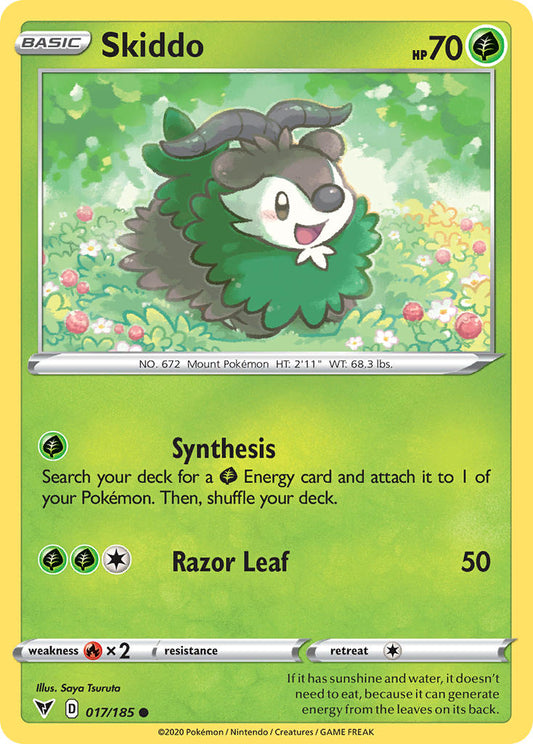 (017/185) Pokemon TCG Vivid Voltage Single: Skiddo Reverse Holo Common