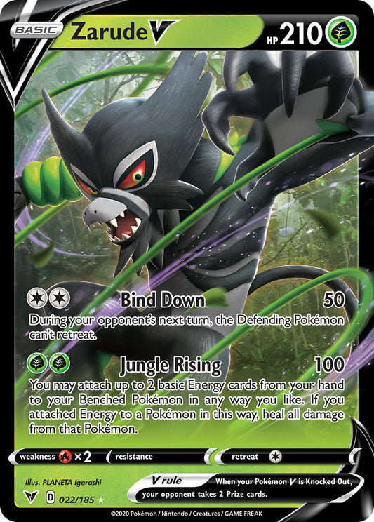 (022/185) Pokemon TCG Vivid Voltage Single: Zarude V  Ultra Rare