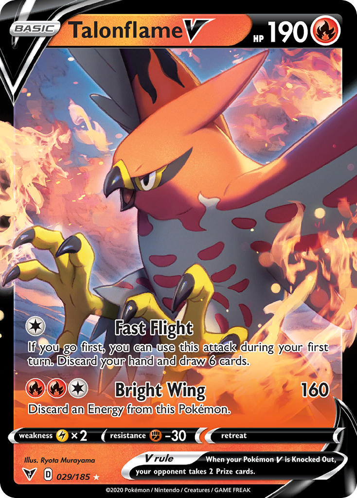 (029/185) Pokemon TCG Vivid Voltage Single: Talonflame V  Ultra Rare