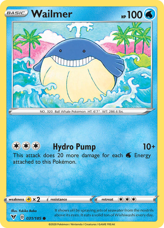 (031/185) Pokemon TCG Vivid Voltage Single: Wailmer  Common