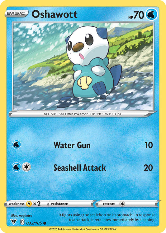 (033/185) Pokemon TCG Vivid Voltage Single: Oshawott Reverse Holo Common