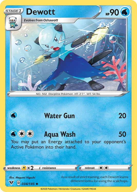 (034/185) Pokemon TCG Vivid Voltage Single: Dewott  Uncommon