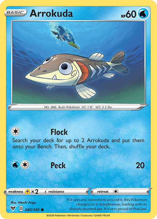 (041/185) Pokemon TCG Vivid Voltage Single: Arrokuda  Common