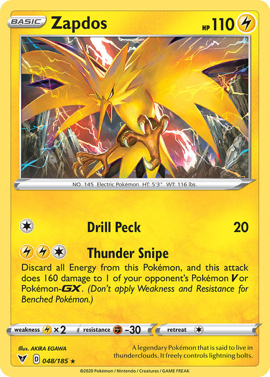 (048/185) Pokemon TCG Vivid Voltage Single: Zapdos  Holo Rare