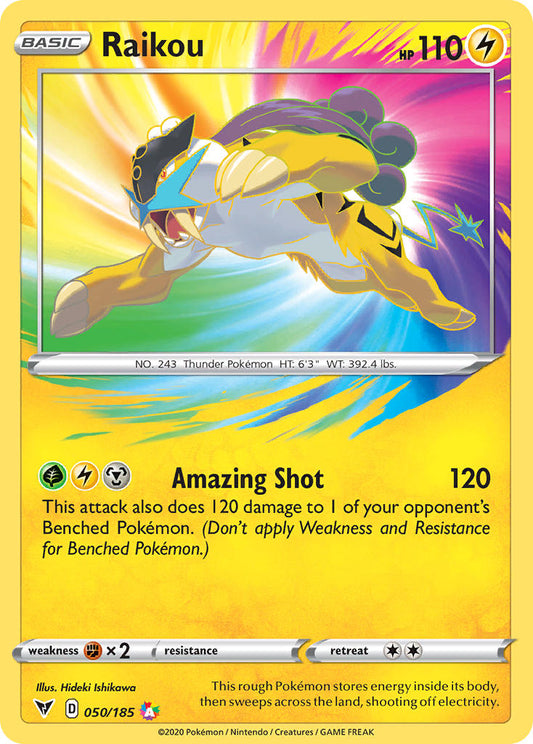 (050/185) Pokemon TCG Vivid Voltage Single: Raikou  Amazing Rare