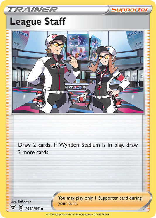 (153/185) Pokemon TCG Vivid Voltage Single: League Staff  Uncommon