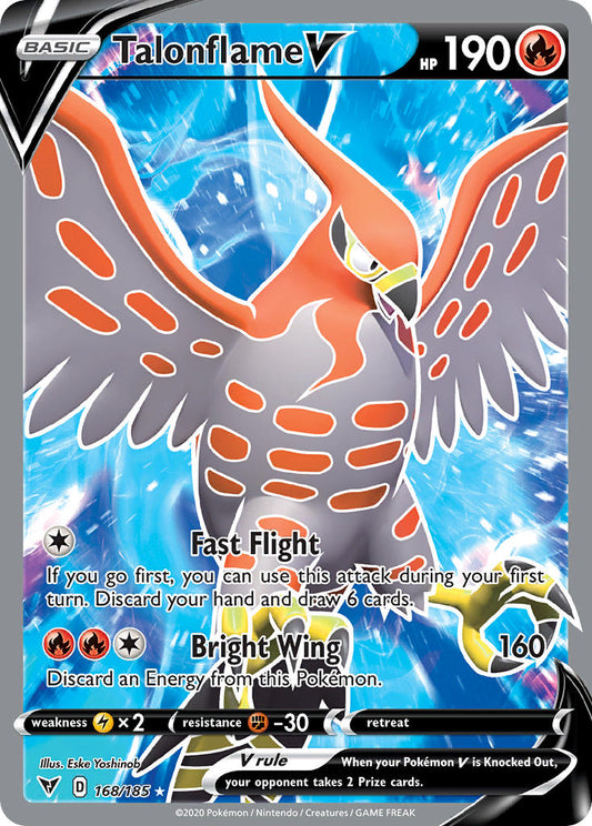 (168/185) Pokemon TCG Vivid Voltage Single: Talonflame V  Ultra Rare