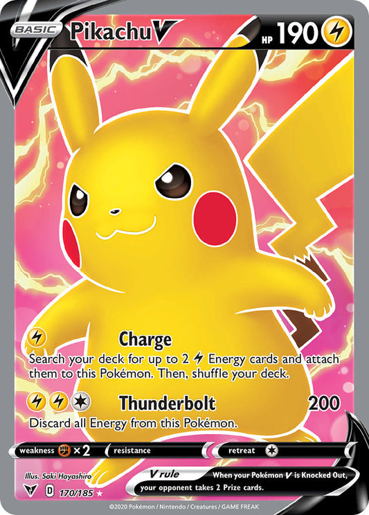 (170/185) Pokemon TCG Vivid Voltage Single: Pikachu V  Ultra Rare