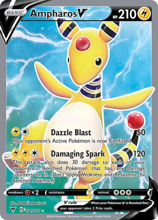 (171/185) Pokemon TCG Vivid Voltage Single: Ampharos V  Ultra Rare