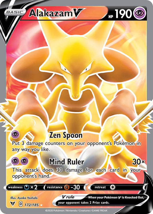 (172/185) Pokemon TCG Vivid Voltage Single: Alakazam V  Ultra Rare